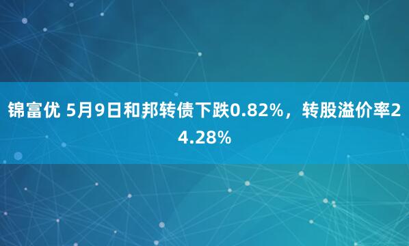 锦富优 5月9日和邦转债下跌0.82%，转股溢价率24.28%